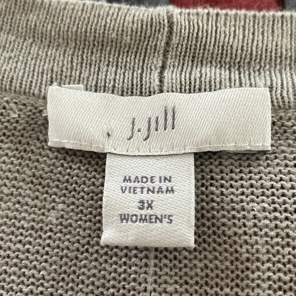 J. Jill women’s 3X draped one button cardigan zinc gray linen blend New - Picture 3 of 8